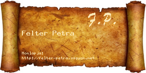 Felter Petra névjegykártya